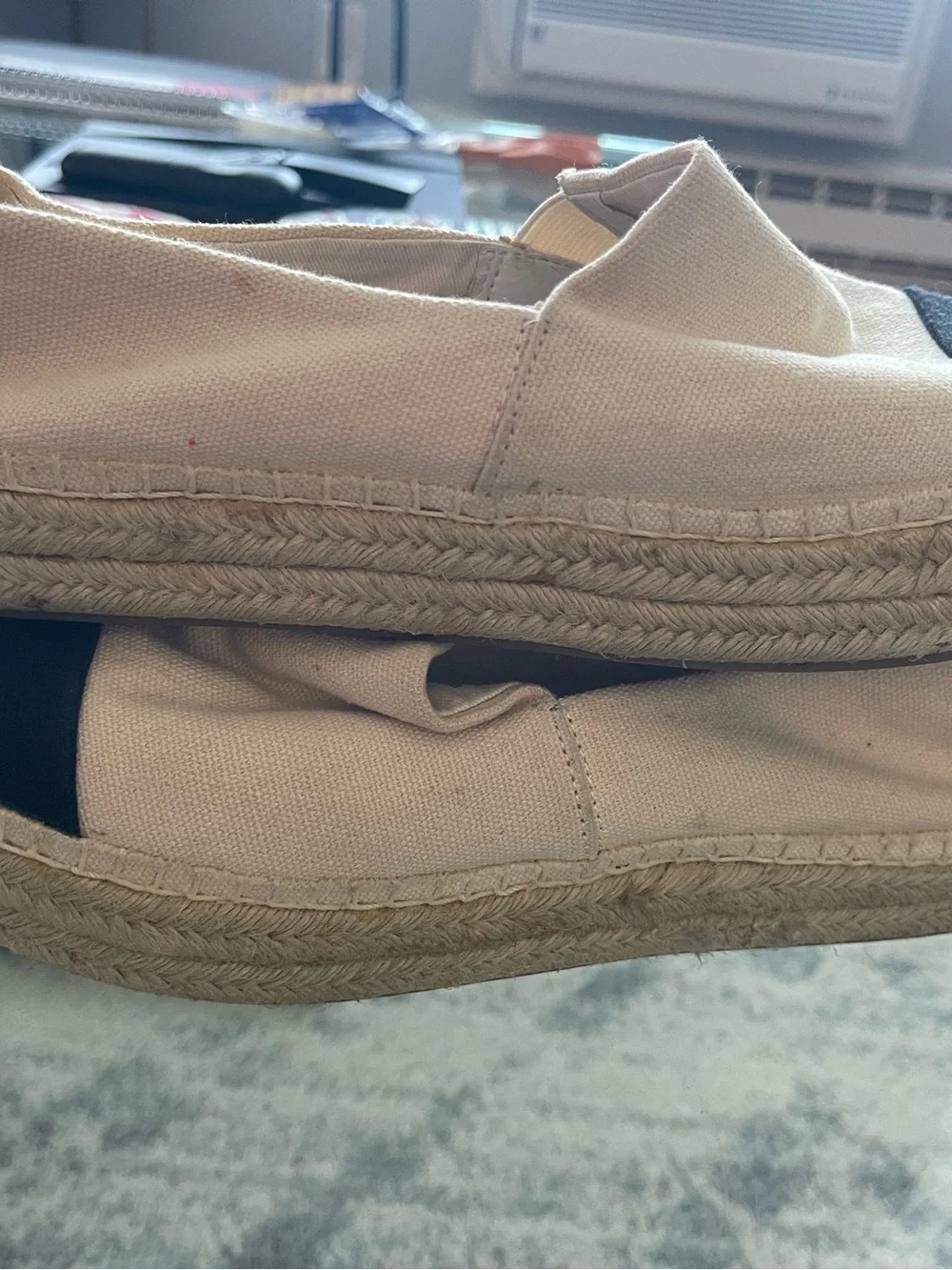 Steve Madden Black & Cream Cap-Toe Espadrilles